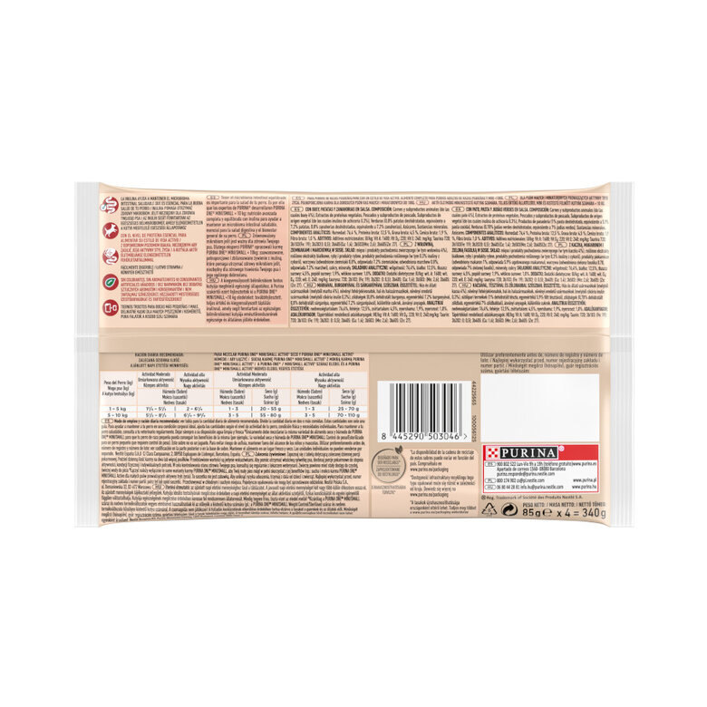 4 saquetas x 85 g One Mini Small Active Multipack Carne de Vaca e Pato com molho para cães ,  Imagem número 2 4 saquetas x 85 g One Mini Small Active Multipack Carne de Vaca e Pato com molho para cães , , large Imagem número 2